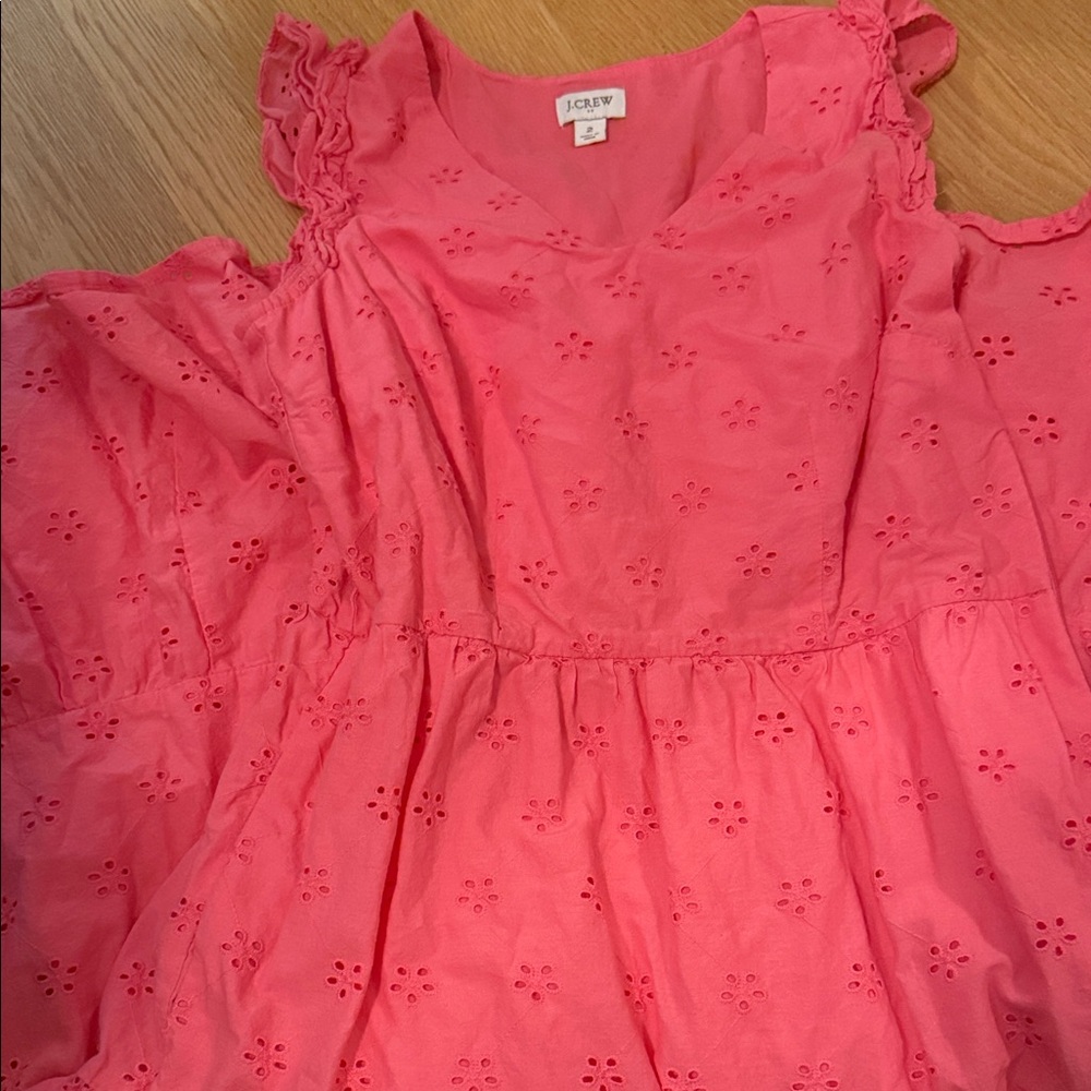 J. Crew Coral Eyelet Dress